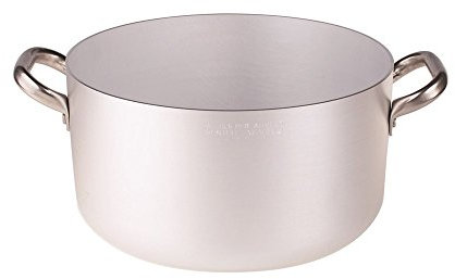 Pentole Agnelli ALMA10460, Casseruola Alta in Alluminio con 2 Maniglie in Acciaio, Alluminio Professionale 3mm, Diametro 60 cm