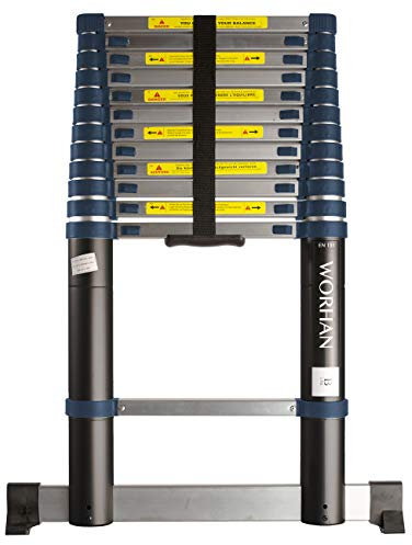 WORHAN SCALA 3.8m TELESCOPICA CAVALLETTO ESTENSIBILE ALLUMINIO 380cm 1K3.8B