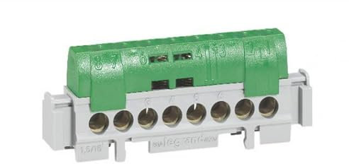 Legrand - Bornier de terre - 8 bornes pour câble 1,5mm² à 16mm² - vert