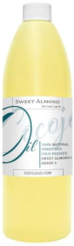 Sweet Almond Oil - 16 oz - Pure Unrefined Cold Pressed Non GMO Vegan Natural Bulk Carrier Oil Skin Hair Face Body Nails Cuticles DIY Formulation Soap Making Essential Oils - Packaging May Vary