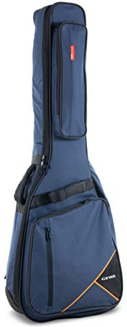 GEWA Gitarren Gig Bag Premium 20mm für Konzertgitarre 4/4 blau (reißfest und wasserabweisend, Neck Protection System, Luxus-Rucksackgurte, großes Zubehörfach) 213101