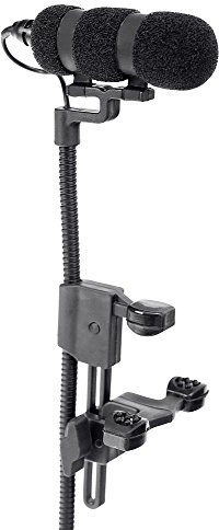 Pronomic MCM-100V Micrófono de clip con cuello de cisne, soporte para violín e instrumentos hasta 37 mm, micrófono de condensador, alimentación phantom, adaptador XLR y estuche, color negro.