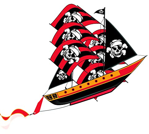 WindNSun Super Size 3D Nylon Pirate Ship Kite, 37 Inches Tall