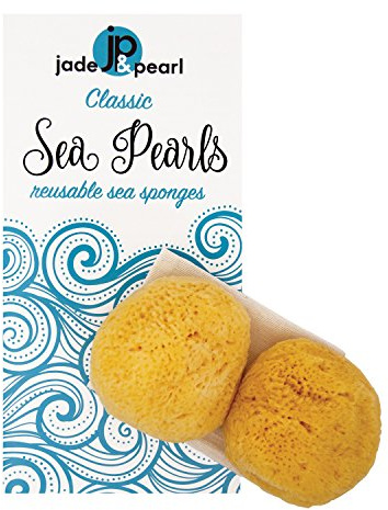 Sea Pearls- Reusable Natural Sea Sponges, Classic Medium 2 Count