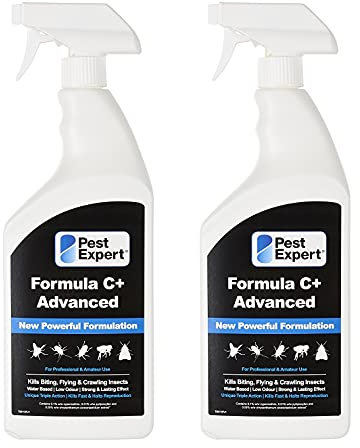 Pest Expert Woodlice Killer Spray Treatment 2 x 1Ltr - Formula ‘C+’ Advanced Max Strength Insect Killer Spray, Fast-Acting & Long-Lasting Control - Professional Strength Approved for Amateur Use