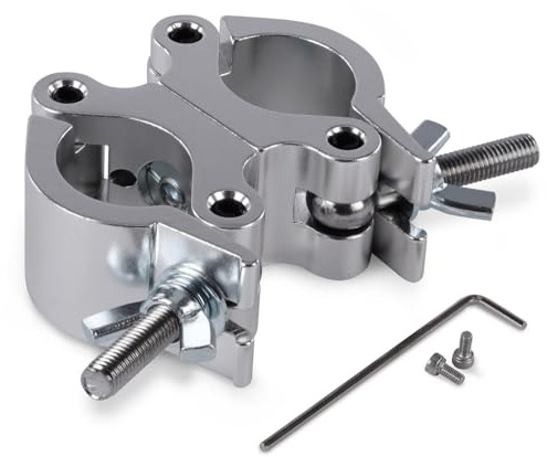 Riggatec Doppelschelle - Swivel Coupler breit silber bis 500 kg (48-51 mm) auf 0° / 90° fixierbar