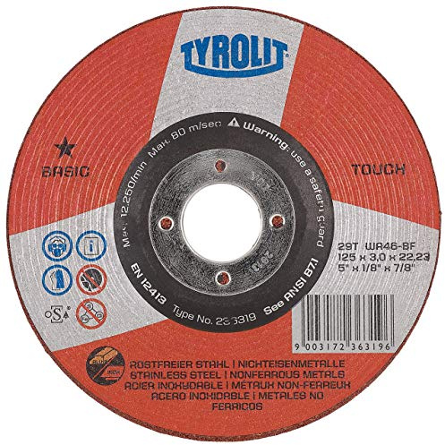 TYROLIT 236319 Schleifscheibe Basic Touch 2in1 Form 29T, 125 x 3 mm, 1 Stück