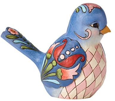 Enesco Jim Shore Heartwood Creek Bluebird of Happiness Floral Figurine, 4 Inch, Multicolor