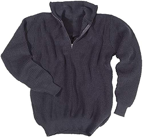 Mil-Tec Unisex Troyer Pullover Sweater, Blue, 52
