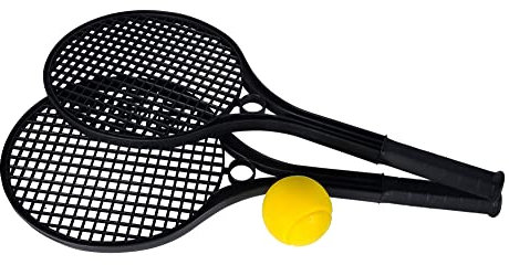 Simba 107404564 - Softball Tennis, schwarz, 54cm, 2 Tennisschläger, 1 Tennisball, Sportspielzeug, Outdoorspielzeug