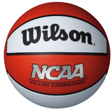 WILSON NCAA Killer Crossover Outdoor Basketball - Size 7 - 29.5, Red/White