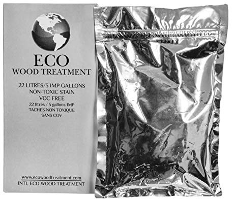 Eco Wood Treatment Wood Stain - Silvery Patina, 5 Gallon Covers Up to 750 Sq Ft - VOC Free Exterior & Interior Wood Treatment for Decks, Fences & Siding