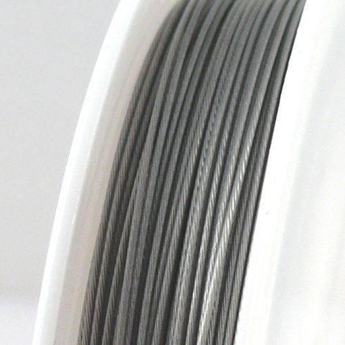 40m Schmuckdraht Basteldraht 0,6mm altsilber nylonummantelt Draht -1331