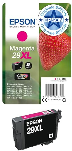 Epson Original 29XL Tinte Erdbeere (XP-235 XP-332 XP-335 XP-432 XP-435 XP-245 XP-342 XP-345 XP-442 XP-445 XP-247 XP-257 XP-255 XP-352 XP-355 XP-452 XP-455) magenta