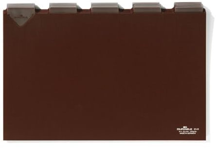 Durable Leitkarten DIN A4 quer, mit beschriftbaren Taben, 5/5-Teilung, braun, 314111