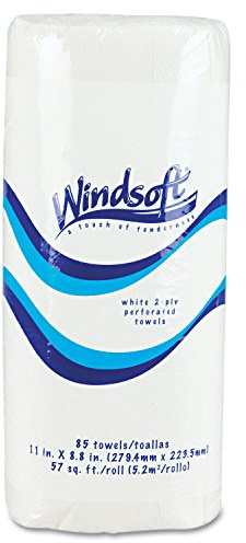 Windsoft 1220-85RL perforated paper towel roll, 11x8 4/5, white, 85sheets (1 roll)