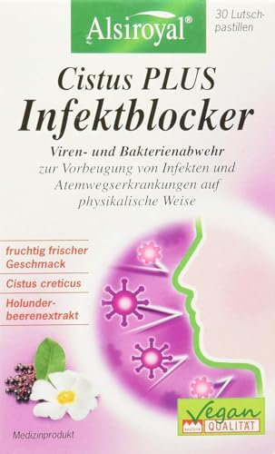 Alsiroyal Cistus Infektblocker 30 Tabl. – Natürlicher Schutz mit Cistus Creticus & Holunder - 300 mg Polyphenole pro Tag - fruchtig-frischer Geschmack - ohne Resistenzbildung - für Kinder ab 6 Jahre