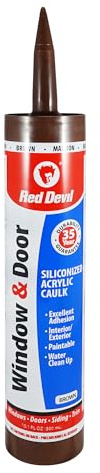 Red Devil 084640 Window & Door Silicon Acrylic Brown Caulk, 10.1 oz, Pack of 1, Made in USA