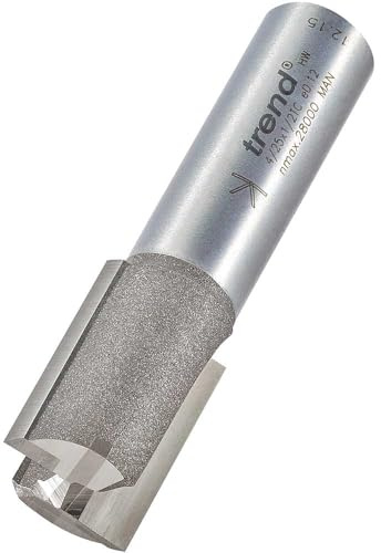 Trend Professional Two Flute Router Cutter Bit, 1/2 Inch Shank, 17mm Cut Diameter & 25mm Cut Length, Tungsten Carbide Tipped, 4/25X1/2TC