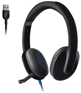 Logitech H540 Wired Headset for Windows and Mac, USB-A, Black