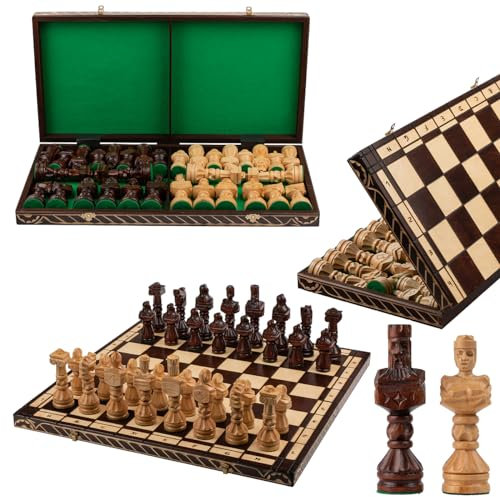 Master of Chess Gladiator 60cm / 24in Luxus geformte hölzerne Schachspiel, handgefertigte Klassische Schachspiel