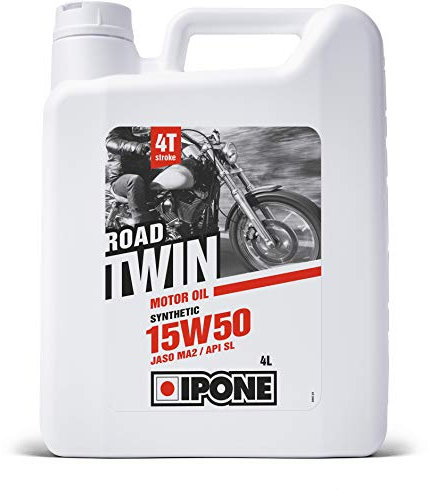 IPONE - 4-Takt-Motorradöl 15W50 Road Twin - Halbsynthetisch - Optimale Schmierung - Motorschutz - 4 Liter-Kanister
