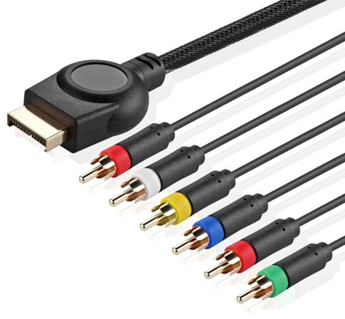 TNP PS2 Component Cable Premium YPbPr Component Video Cable RCA AV for PlayStation 2/3 (PS2/PS3)