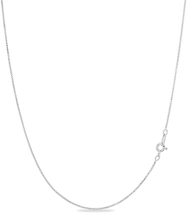 KEZEF 925 de plata esterlina de 1mm Box collar de cadena, 18K chapado en oro collar para mujeres y hombres, 24 pulgadas