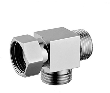 1/2 Brass Chrome 3 Way Diverter, Hose Fitting Tee, T Shape Adapter Connector for Angle Valve Hose, Bath Shower Arm, Toilet Bidet Sprayer Faucet