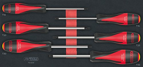 KS Tools 713.5013 - Module de tournevis TORX® - Gamme ULTIMATE® - Empreinte des outils découpée au laser - Mousse imputrescible - 6 pièces