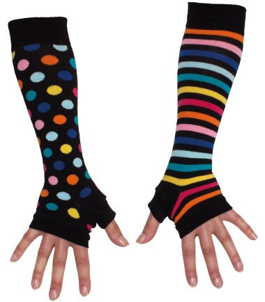 United Oddsocks Damen-Armstulpen, für Mädchen, unterschiedliches Paar Gr. One Size, Schwarz