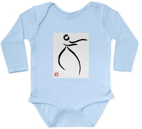 CafePress Tai Chi Raise Hands Long Sleeve Infant Bodysuit Unisex Long Sleeve Baby Bodysuit Infant Romper Sky Blue