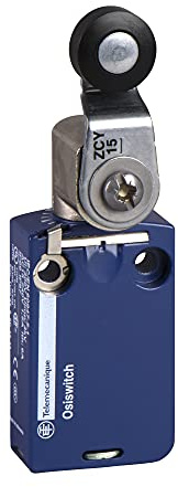 Schneider Electric XCMD2115L1 ex OsiSwitch Métal Interrupteur de position format standard, levier à galet thermoplastique, tête rotative, 1NC+1NO, brusque, 1 m longueur de câble