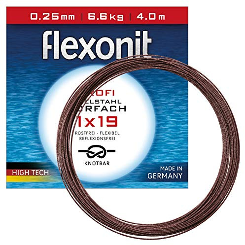 Flexonit Unisex - Adult 10C4050801000095C10 Cebbra Sold by the Metre 0.25 mm / 6.6 kg / 4 m Leader Material, Colourful, Normal