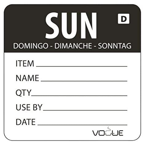 Vogue auflösbare Etiketten Sonntag schwarz