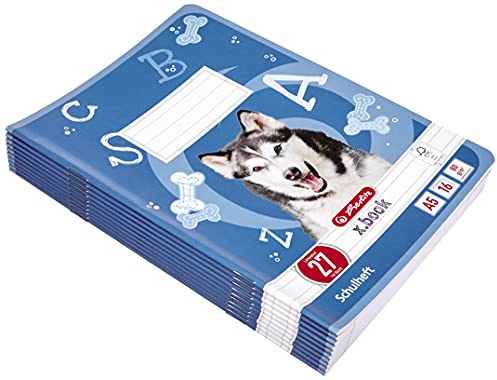 Herlitz 11322617 häfte A5, linjerat 27 (linjerat med 2 kanter), 16 ark, FSC Mix, 10 stycken