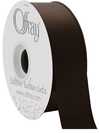 Berwick Offray Double Face Satin Ribbon, 50 Yards, Brown