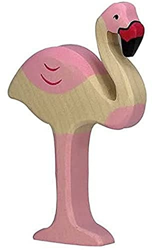 Holztiger flamingo träfigur