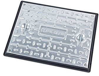 Crackadeal PC6BG3 5T Locking Manhole Cover, Galvanised Steel/Black, 600 x 450 mm