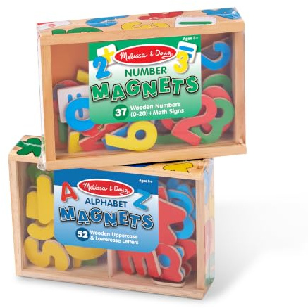 Melissa & Doug Deluxe Magnetic Letters and Numbers Set – 89 Wooden Alphabet Magnets & Numbers, Educational Learning Toys for Preschool Kids Ages 3+