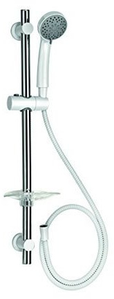 Croydex AM169322 Essentials Three Function Shower Set includes Handset/ Hose/ Riser Rail, White,690mm