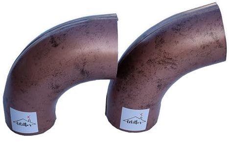 UTILFER Curva Gomito Alluminio Effetto Roof Rame Grondaia 100, 90°