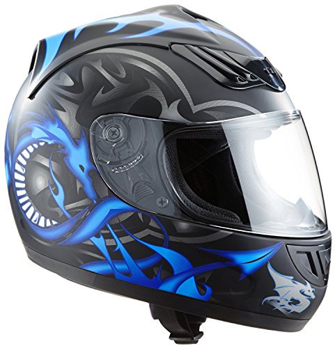 protectWEAR Motorradhelm blau H-510-11 Drachendesign