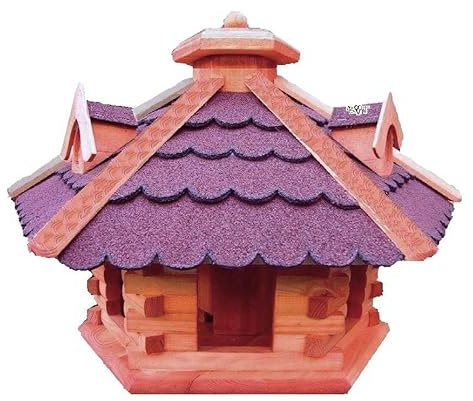 Vogelhaus, Vogelfutterhaus, BTV 62 cm, Dach rot, wetterfest