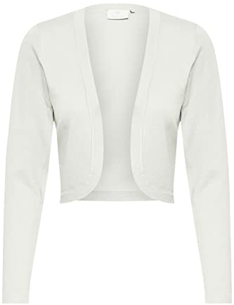 KAFFE Bolero Astrid Damen Bolero Astrid Elegant Jäckchen Langarm Cardigan Bolerojacke XL, Chalk
