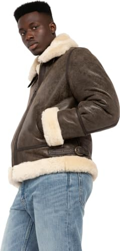 Schott NYC Herren Lederjacke LC1259, Braun (Brown), L / 52/54