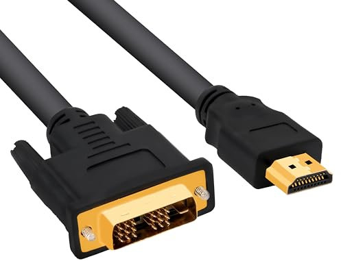 BIGtec 2m HDMI auf DVI Kabel Adapter Full HD 1080p Beamer Monitor 2 Meter DVI-D