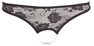 Cottelli Collection Lingerie Spitzenrio Perlen, M, schwarz