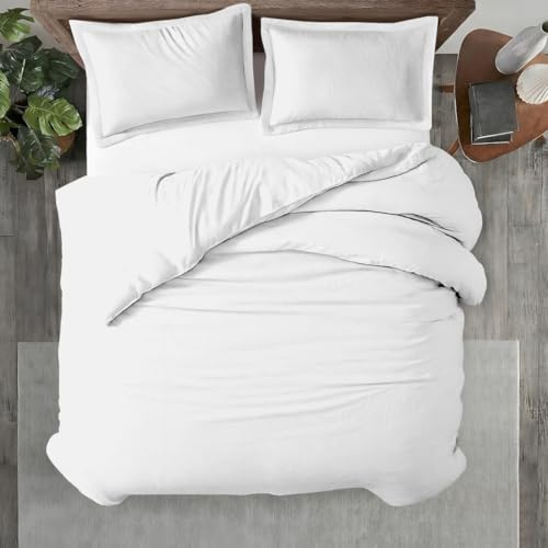 Kotton Culture 1 Pc Duvet Cover King Size-100% Egyptian Cotton 600 Thread Count Ultra Soft Premium Durable Comforter Cover Zipper Closure & Corner Ties - (White, 104 X 94)
