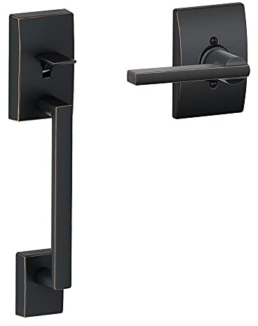 Schlage FE285 CEN 716 LAT Century Handleset Lower Half with Latitude Lever, Aged Bronze